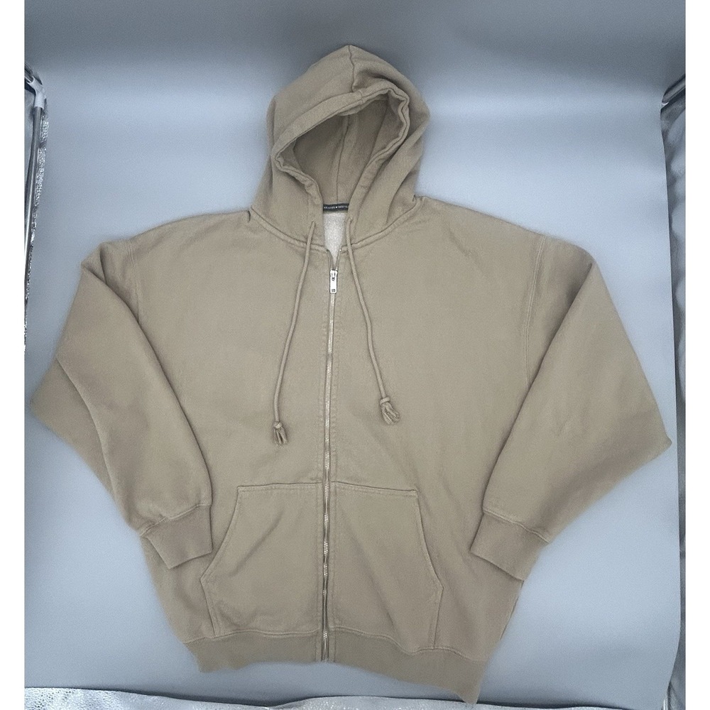 BRANDY MELVILLE‎ Women's Oversized XL Full-Zip  Hoodie Beige